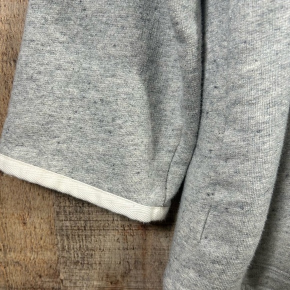 Tommy Bahama Gray Large Glitter Shimmer Sweatshirt Tie Front Athleisure Feminine - Picture 4 of 7